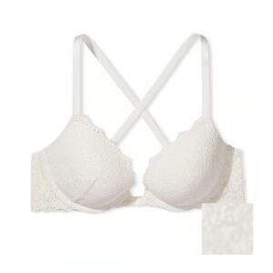 Victoria's secret push up bra white lace front close 34d